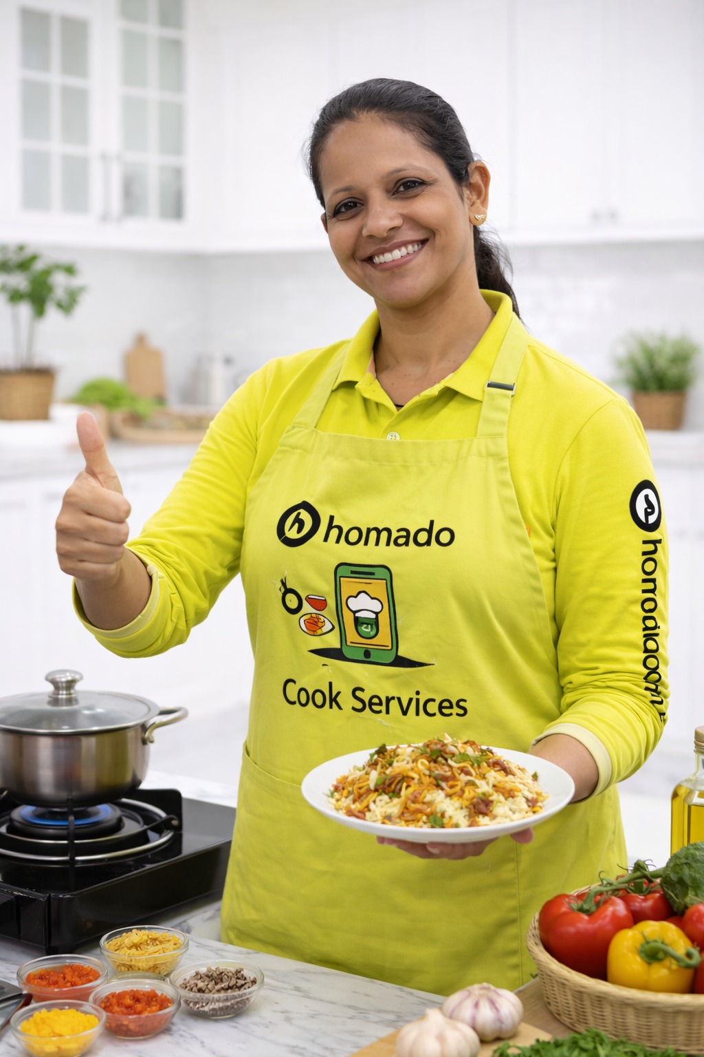 HOMADO professional cook in green uniform